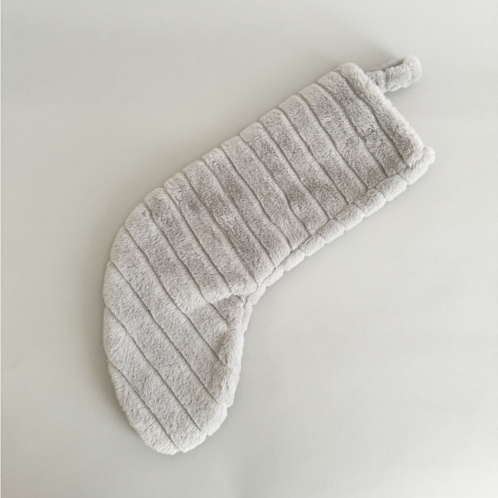 Target Wondershop Gray Fuzzy Christmas Stocking with Striped Seams
